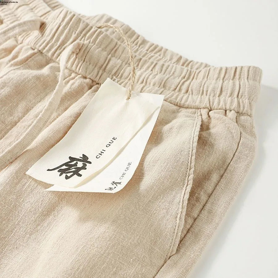 Calça Reta Toque de Linho – Leve e Respirável