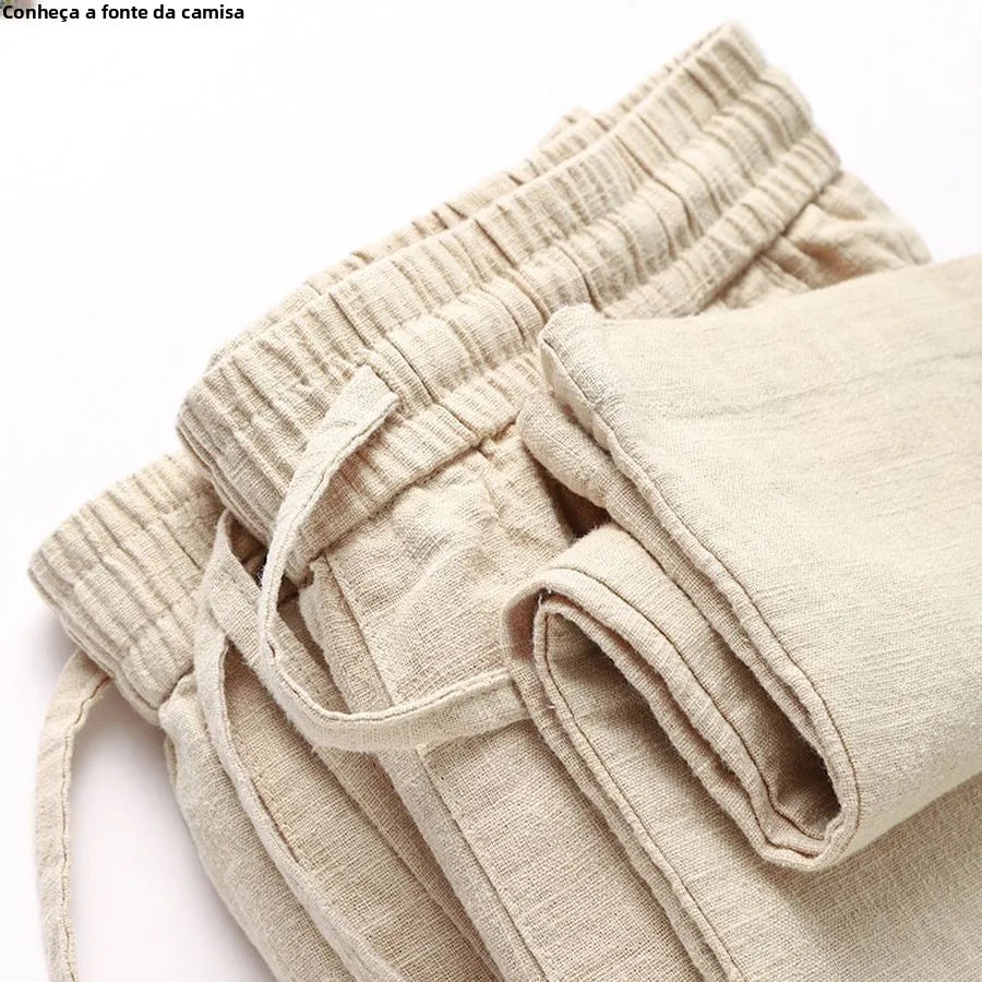 Calça Reta Toque de Linho – Leve e Respirável
