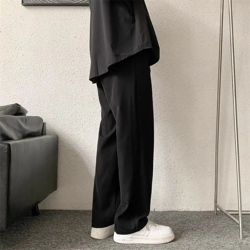 Calça Social Alfaiataria Solta – Corte Reto Marrom/Preto